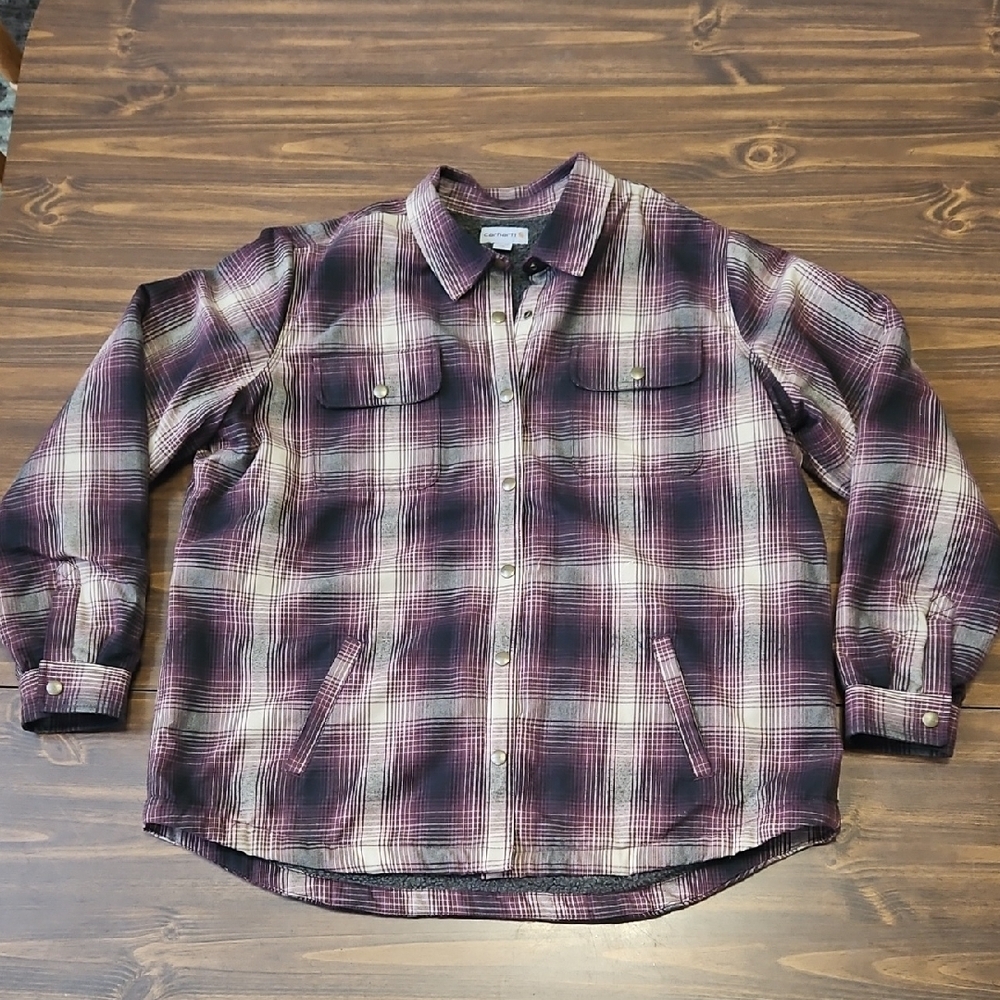 Carhartt Plaid Snap Button Jacke5